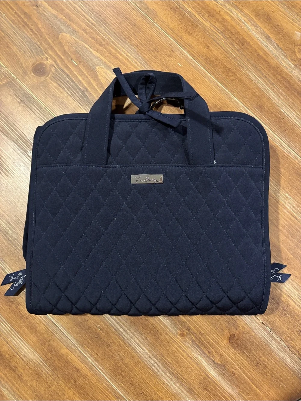 Vera Bradley Quilted Navy Travel Toiletry Bag/Tote
